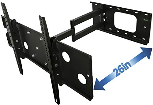 Mount-It! Full Motion TV Mount, Articulating, for LCD/LED Wall Mount Bracket with Swing Out Arm for 32" - 60" Flat Screens, Up to VESA 750x450,175 lb Capacity, Black (MI-319B)