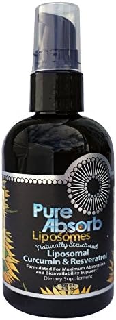 PureAbsorb, non-GMO Naturally Structured Liposomal Curcumin and Resveratrol, Solvent-free 4 oz. bottle