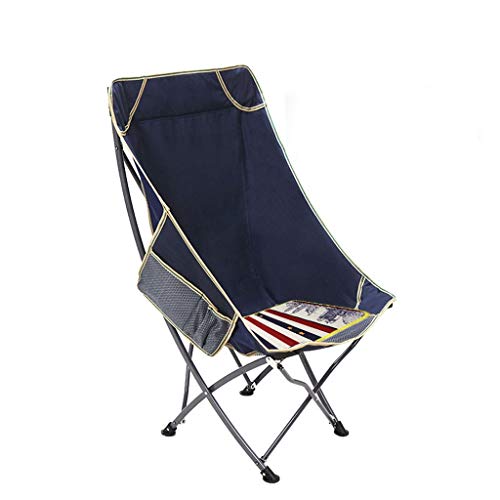 Outside Portable Folding Chair Net Red Second Fishing Chair Stool Leisure Beach Lounge Chair Lunch Break Chair Moon Chair, Habitation Savage Dual-use Folding Chair Fishing (Color : B)