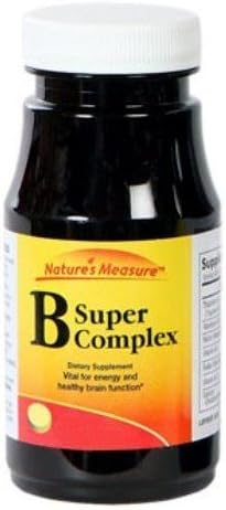 Nature's Measure Vitamins 60 Count Supplies of their Most Popular Vitamins - B12, Ginseng,Vitamin C, Vitamin E, Vitamin D, Colon Cleanser, Glucosamine Joint Therarp, Weight Loss Formula,Fish Oil Softgels,Calcium with Vitamin D3,Women's Esstential Vitamins with Iron, Green Tea Slim (Super Vitamin B Complex - -60 Count)