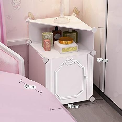 White 1 Tier Beccobeat Bedside Tables Set Of 2 Cabinet Night Stand Side Table Bedroom Stands