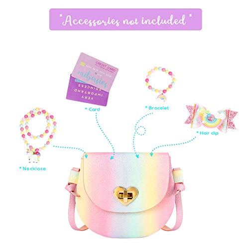 Mibasies Kids Rainbow Purse for Little Girls Toddler Crossbody Bag