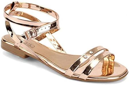 sandalia beira rio ouro rosado