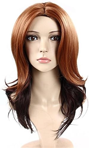 SOUMAOG Fluffy Straight Synthetic Fashion Brown Wig for Parties Cosplay with Free Wig Cap