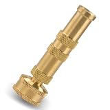Heavy Duty Garden Hose Nozzle - 4" Lead-Free Brass - Adjustable Twist Pressure Sprayer - Includes 4 Bonus Hose Washers By EcoToolz