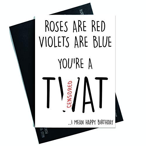 Funny Birthday Cards Swearing Cards T*at Greeting Cards Rude Offensive Adult Humour Novelty Mature Birthday Cards Jokes Happy Birthday PC337