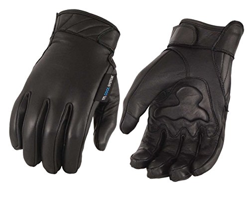 Men's Leather Gloves with Gel Palm, Cool Tec Tech - Touch Screen Fingers