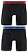 adidas Men's Relaxed Performance Climalite® Boxer Brief Underwear (2-Pack), Black/Dark Burgundy Black/Core Blue, LARGE