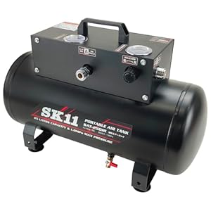 SK11(エスケー11) コンプレッサー用 補助エアータンク 25L 最高圧力1.0MPa 幅590×高さ400×奥行240mm SAT-250IR