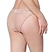 Camelia Women's High End Lace String Georgette Bikini Panty (Large, Nude/Gray/Navy)