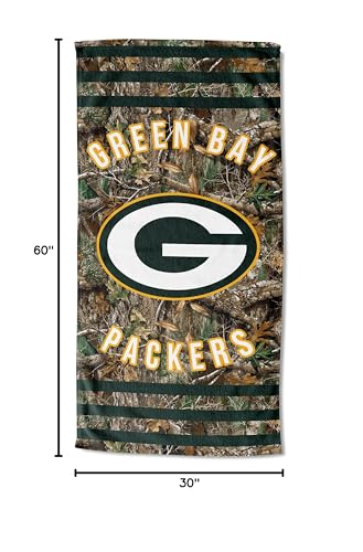 Northwest NFL Green Bay Packers Unisex-Adult Beach Towel, 30 x 60, Realtree Camo Stripes