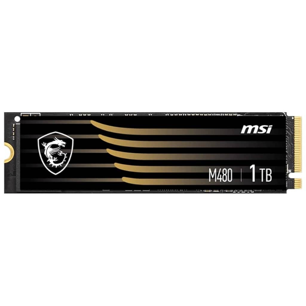 MSI SPATIUM M480 PCIe 4.0 NVMe M.2 1TB Internal SSD 3D NAND, Read: upto 7000MB/s, Write: upto 5500MB/s, Black