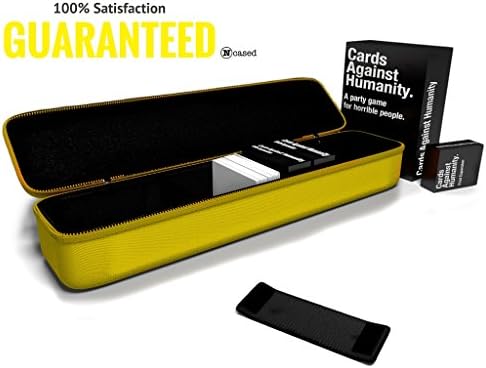 N cased (TM) YELLOW | Large Hard Case for C. A. H. Card Game | Fits the Main Game + All 6 Expansions. Includes 5 Moveable Dividers. Fits about 1400 Cards. (yellow)
