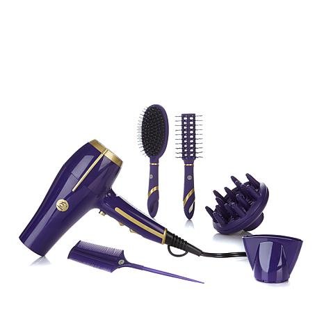 1-Touch On/Off 1875-Watt Lightweight Hair Dryer with Accessories (Purple)