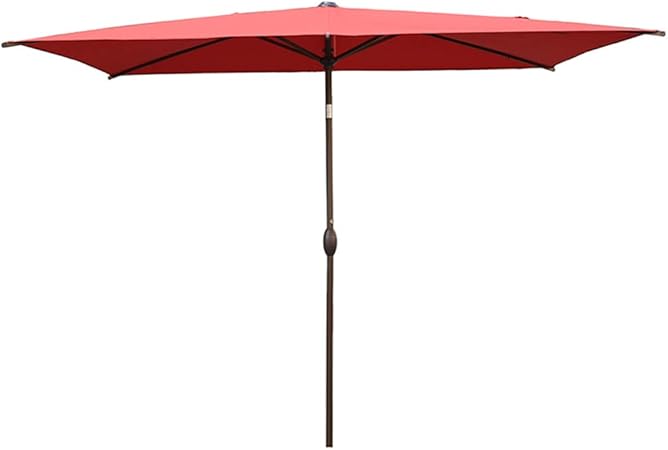 Light Sand Aok Garden Outdoor Market Umbrella 10x6 5 Feet Square Patio Umbrella With Push Button Tilt And Crank Lift Ventilation 6 Sturdy Ribs Non Fading Sunshade Talkingbread Co Il