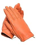 Women's Genuine Leather Full-finger Driving Gloves- Italian Nappa Lambskin