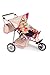Twin DOLL Jogger Stroller with Diaper Bag, Off white/Pink designed (Bitty Twins) by Exquisite Buggy