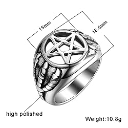 Pentagram Pentacle Signet Ring for Men - Demon
