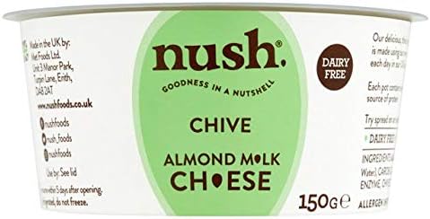 Nush Almond Milk Cream Cheese Style Spread Chive 150g: Amazon.co ...