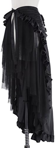 GK Steampunk Retro Victorian Punk Cincher Lace up Long Ruffle Pencil Skirt