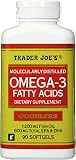 Trader Joe's Omega-3 Fatty Acids 1200mg Fish Oil, 90softgels, Odorless