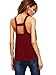 Verdusa Women's Deep V Neck Cut Out Back Sleeveless Blouse Tank Top Burgundy Large