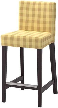 Amazon Com Ikea Bar Stool With Backrest Brown Black Skaftarp