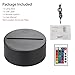 EEEKit 2 Pack 3D Night LED Light Lamp Base + Remote Control + USB Cable, 16 Colors Light Show Display Stand for Acrylic Plexiglass, Decorative Lights for Room Shop Restaurant (Black)