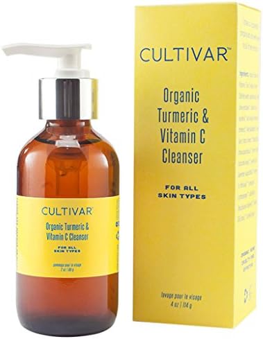 CULTIVAR Organic Turmeric &amp; Vitamin C Facial Cleanser- Gently Cleanses To Balance, Calm and Tone Skin 4 oz