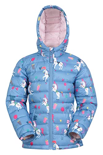 Mountain Warehouse Seasons Padded Kids Puffer Jacket - Water Resistant & Lightweight Insulated Rain Coat, Boys & Girls - Spring Summer, School, Travelling Light Teal Teen Size 13 Years