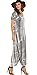 GRECERELLE Womwen's Casual Maxi Short Sleeve Split Tie Dye Long Dress