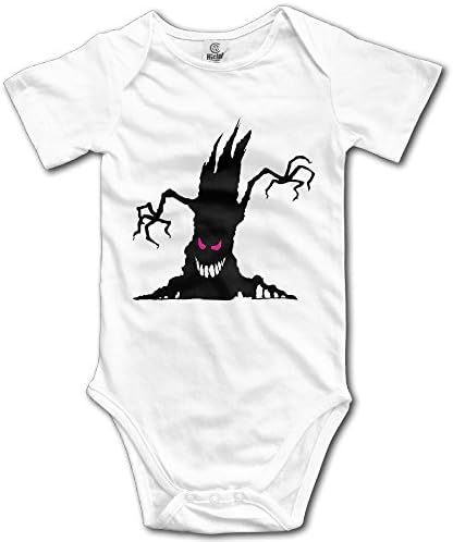 Hatted Cat Halloween Tree Demon With Funny Face Cute Unisex Short Sleeve Baby Clothes