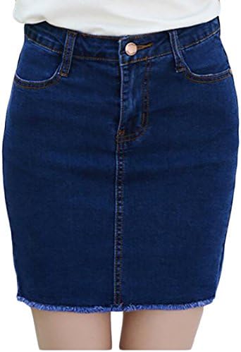 tescous Women's Summer Fitness Bodycon Denim Skirt 1 XXS