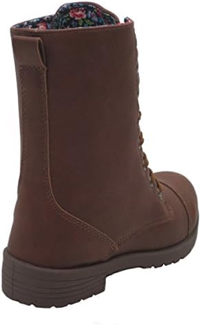 Blue Suede Shoes Girls Combat boots with Colorful patchwork