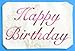 Designer Stencils Fancy Happy Birthday Cake Stencil, Beige/Semi-Transparent
