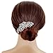 Bridal Wedding Hair Piece Crystal Rhinestones Pearls Women Hair Side Combs for Prom Crystal Headpiece for Women, Silver