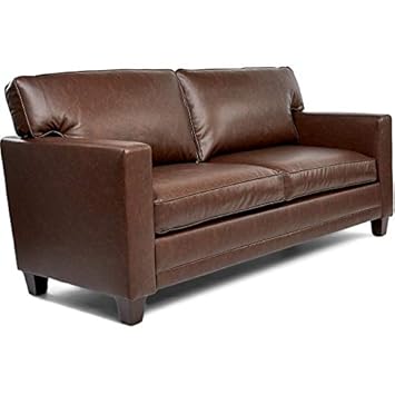 Amazon Com Truly Home Martin Brown Leather Sofa Kitchen Dining