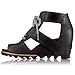 Sorel Womens Joanie Lace Wedge Sandal Black/Sea Salt Size 8