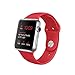 top4cus 42mm Soft Silicone Replacement Sport Strap iWatch Band for Apple Watch 42mm All Model - Small/Medium - Sport Red