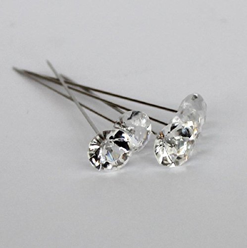 image for Floral Supply Online Clear Sparkle Pins - 300 pieces - 2 Inch Faux Dia