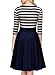 Miusol Women's Navy Style Stripe Scoop Neck 2/3 Sleeve Casual Swing Dress