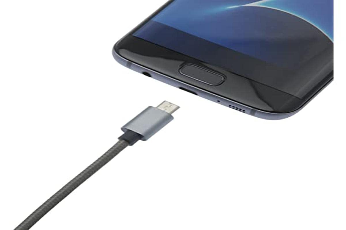 ISIUM Micro USB Nylon Cable, 2 m, Grey