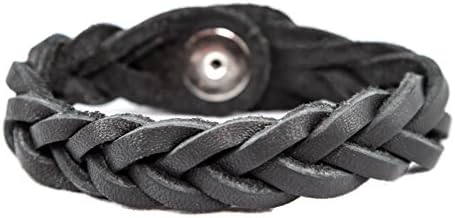 Essential Oil Aromatherapy Diffuser Bracelet, Braided Leather, Unisex (Extra Large, Black)