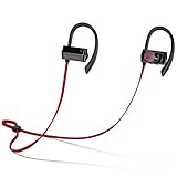 Wireless Headphone with Mic by NORTH CROWN, Best Noise Isolating In-The-Ear Earbuds, Sweatproof Sports Earphone with Behind-The-Ear Hook for Yoga, Gym