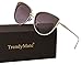 TrendyMate Women Metal Cute Cat Eye Sunglasses Mirror Lens Coating Sunglasses Fashion Eyewear (double grey, 0)