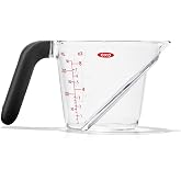 OXO Good Grips 1 Cup Angled Measuring Cup | Angled Interior Markings to Read from Above, Marked with Ounces &amp; ml, Non-Slip Grip, Dishwasher Safe