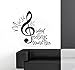 Removable DIY Wall Note Decor Stickers, Music Note is What Feelings Sound Like Letter Words Wall Stickers Decal Home Decor Art Mural (Black)