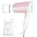 1600W Mini Travel Hair Dryer Folding Handle for Faster Drying BESTBOMG Lightweight Salon Small Pink Hair Blow Dryer with Detachable Styling Concentrator 2 Heat Setting Cool Shot Button Hot Air Brushes