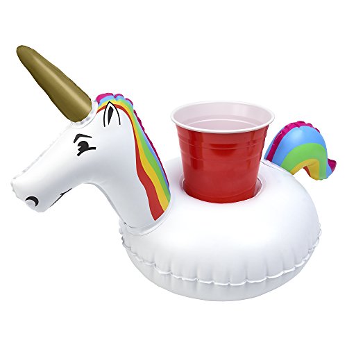 GoFloats-Inflatable-Pool-Drink-Holders-3-Pack-Designed-in-the-US-Huge-Selection-from-Unicorn-Flamingo-Palm-and-More-Float-Your-Hot-Tub-Drinks-In-Style