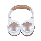 Wireless Bluetooth Headphones, Active Noise Cancelling Headphones with APT-X HiFi Deep Bass, Junwer V201 Over Ear Headset with Mic, 25 Hours Playback, for Travel TV Computer/Laptop - Rose Gold